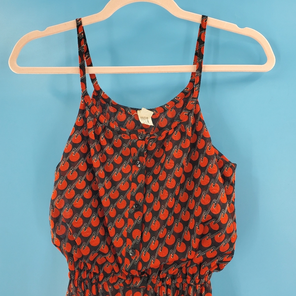 Vintage Red and Black Midi Dress - Picture 2 of 14